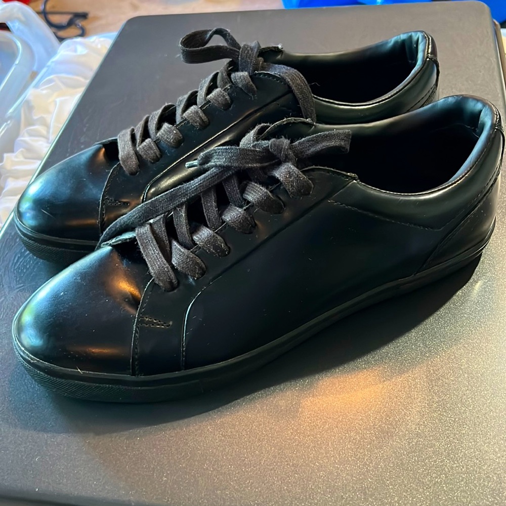 Zara Black Low-Top Leather Sneakers